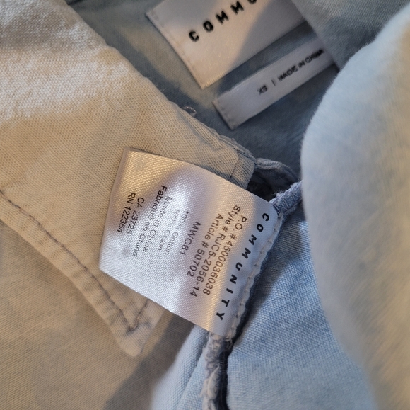 Aritzia Community Veritas Chambray XS Shirt Light Blue - Picture 13 of 13